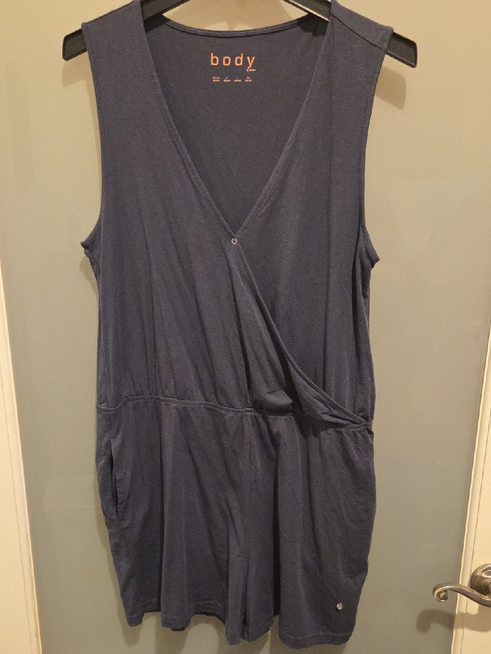 Body Sleeveless Navy Wrap Romper